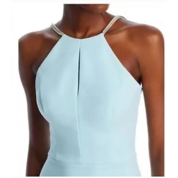 AQUA Rhinestone Embellished Strap Keyhole Gown Size 4 - Picture 6 of 9